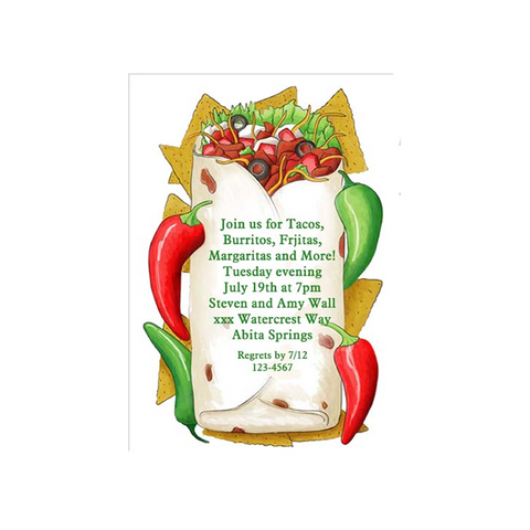 A BURRITO MEAL CUSTOM INVITATION