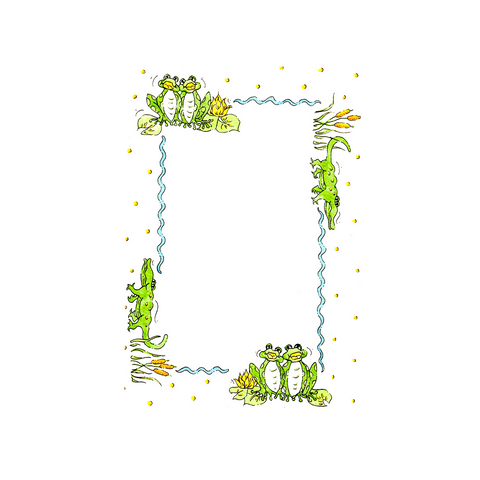 ADORABLE FROGS AND ALLIGATORS - BLANK STOCK INVITATIONS