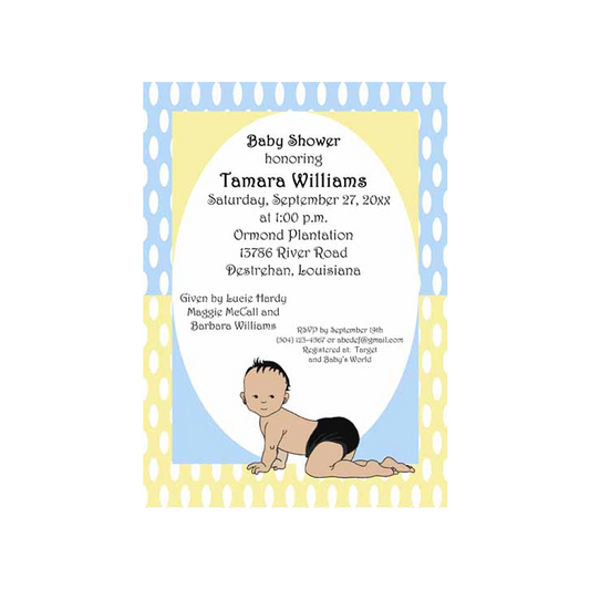 AFRO-AMERICAN BABY BOY CUSTOM INVITATION