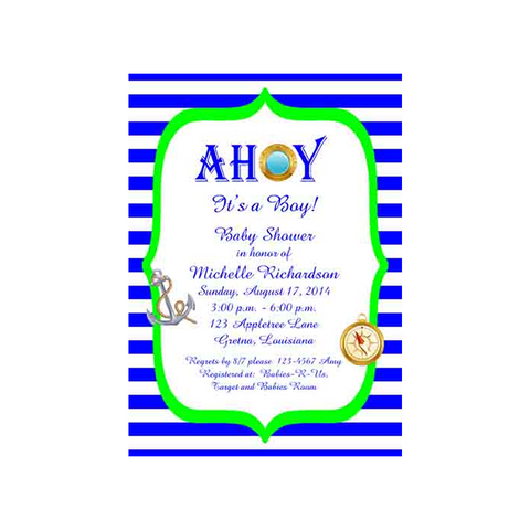 AHOY STRIPES CUSTOM INVITATION