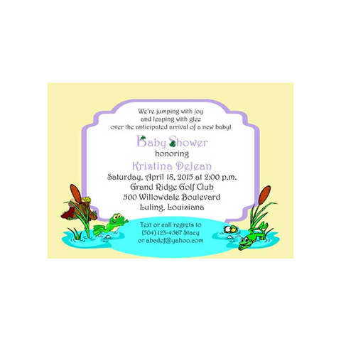 A LILY PAD OF FROGS CUSTOM INVITATION