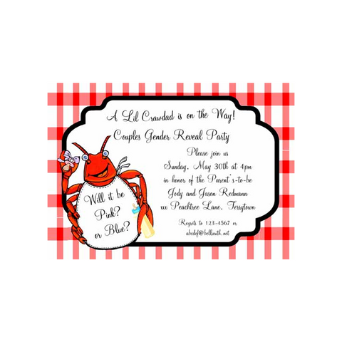 A LITTLE CRAWDAD CUSTOM INVITATION