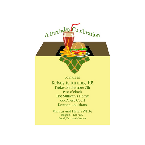 ALL AMERICAN MEAL CUSTOM INVITATION