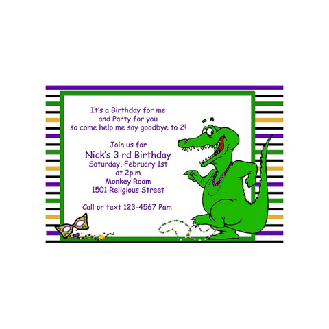 ALLIGATOR DANCING CUSTOM INVITATION