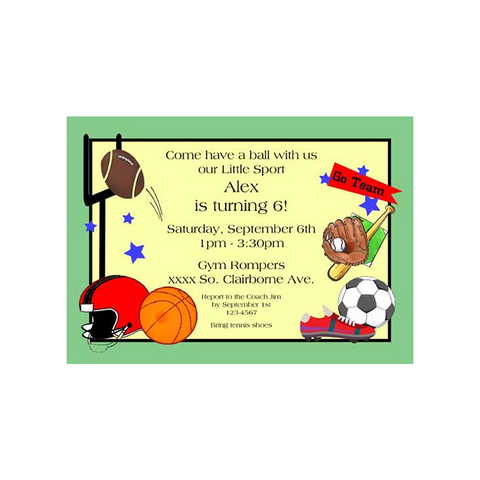 ALL SPORTS CUSTOM INVITATION