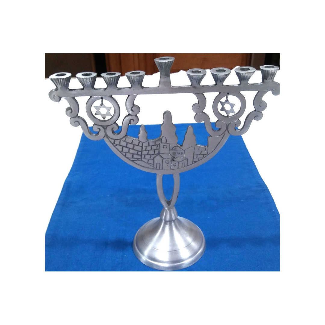 ALUMINUM JERUSALEM STARS MENORAH