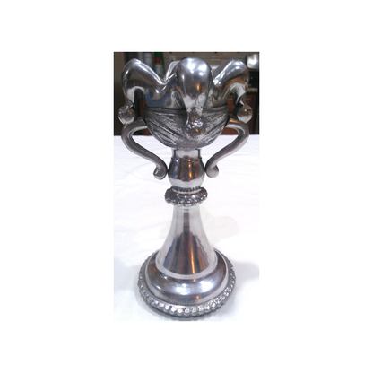 ALUMINUM JESTER  CANDLE HOLDER