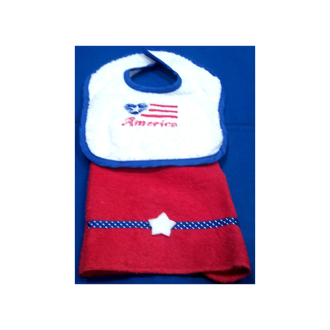 AMERICA BIB AND BURPER SET