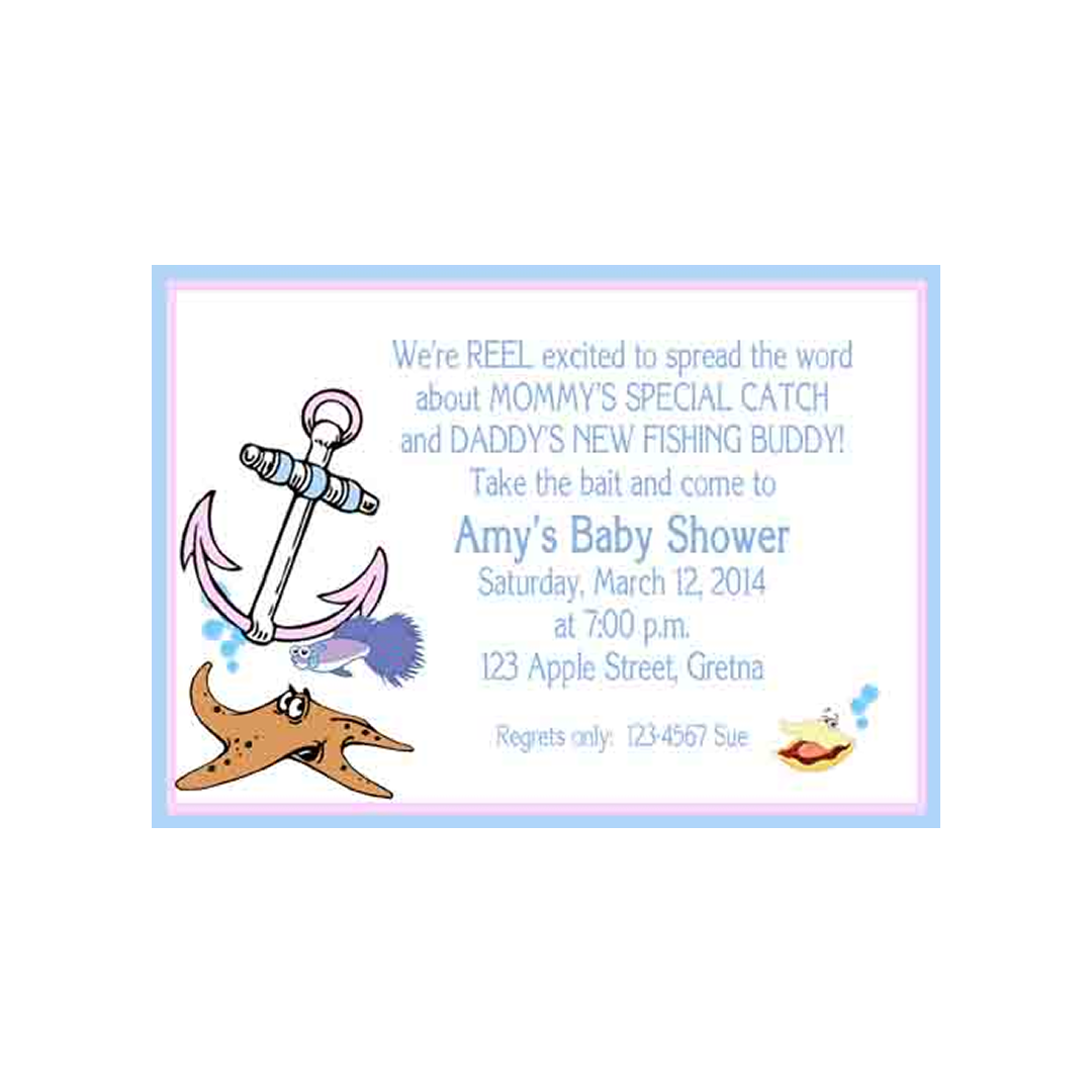 ANCHOR AND FISH CUSTOM INVITATION