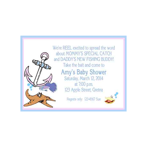ANCHOR AND FISH CUSTOM INVITATION