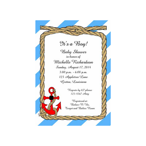 ANCHOR AWAY CUSTOM INVITATION