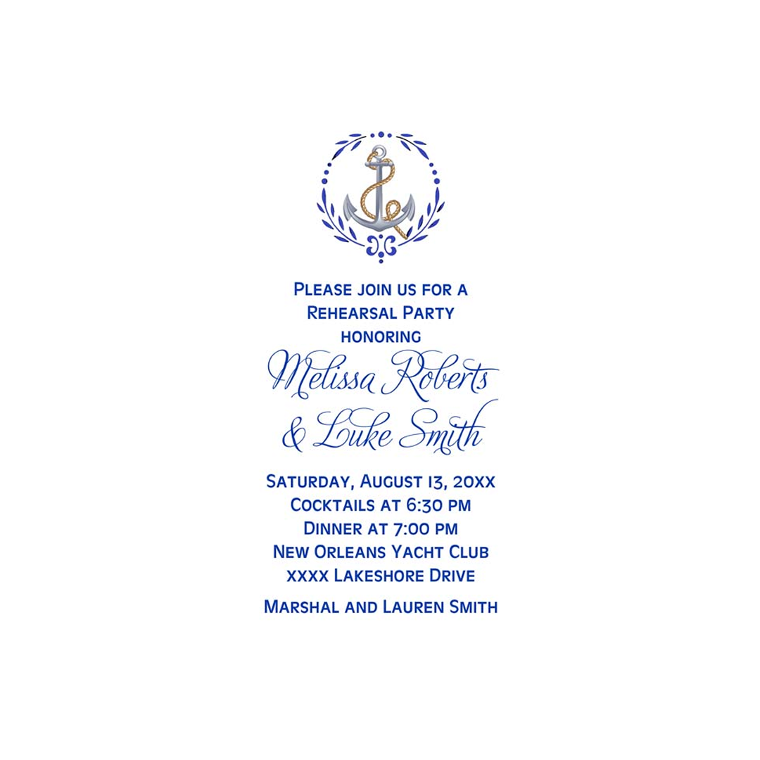 ANCHOR IN LAUREL CUSTOM INVITATION