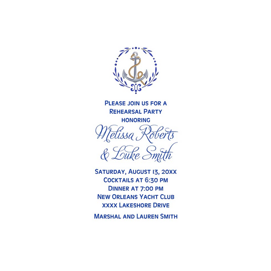 ANCHOR IN LAUREL CUSTOM INVITATION