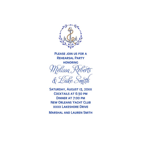 ANCHOR IN LAUREL CUSTOM INVITATION