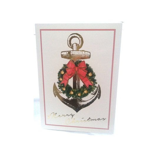 ANCHOR AND WREATH NAUTICAL BOXED GREETING CARDS