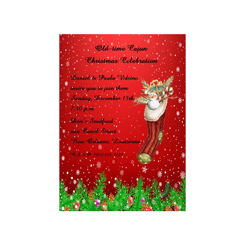 ANTIQUE STOCKING CUSTOM INVITATION