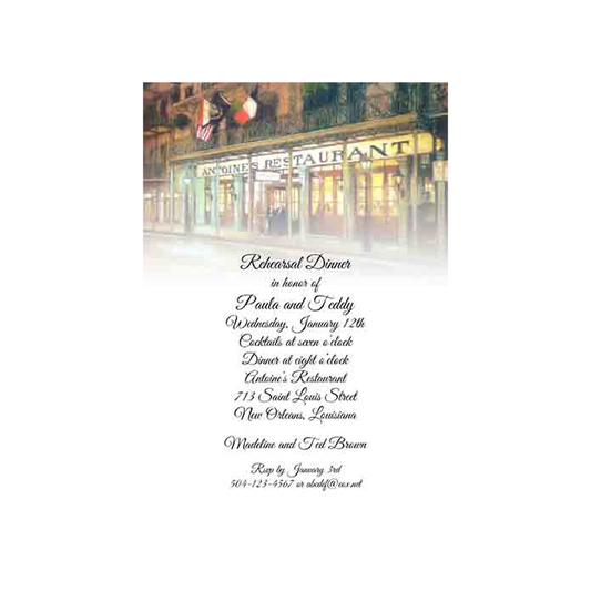 ANTOINE'S RESTAURANT CUSTOM INVITATION