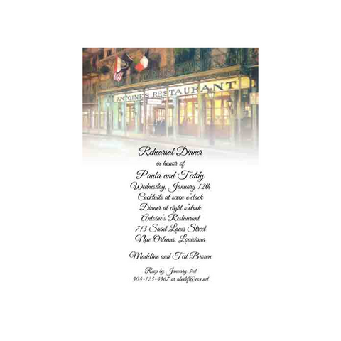 ANTOINE'S RESTAURANT CUSTOM INVITATION