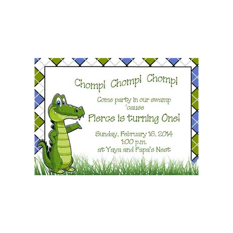ARGYLE ALLIGATOR CUSTOM INVITATION