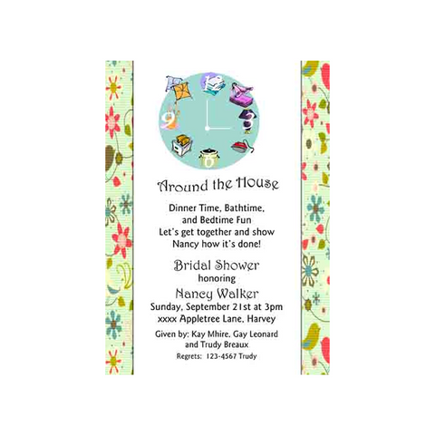 AROUND THE CLOCK FLORAL CUSTOM INVITATION