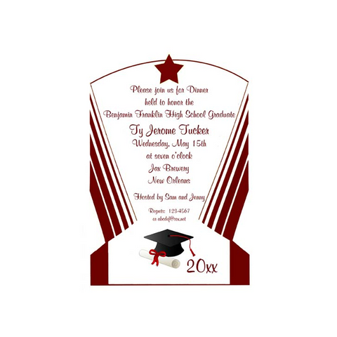 ART DECO GRADUATION BORDER CUSTOM INVITATION
