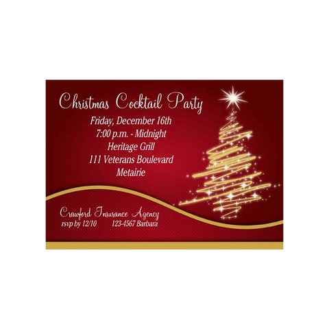 ARTISTIC CHRISTMAS TREE CUSTOM INVITATION