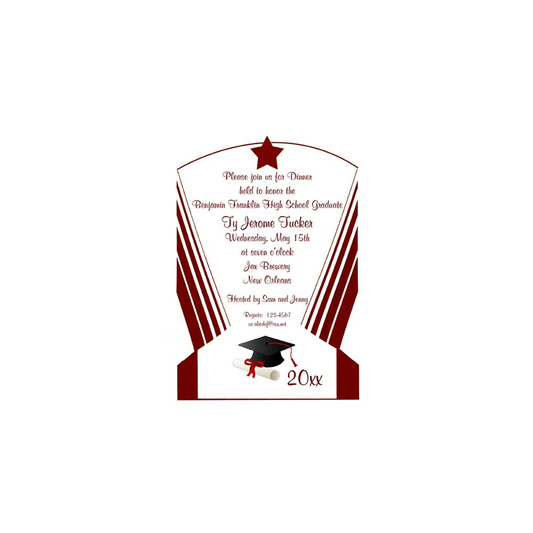 ART DECO GRADUATION BORDER CUSTOM INVITATION