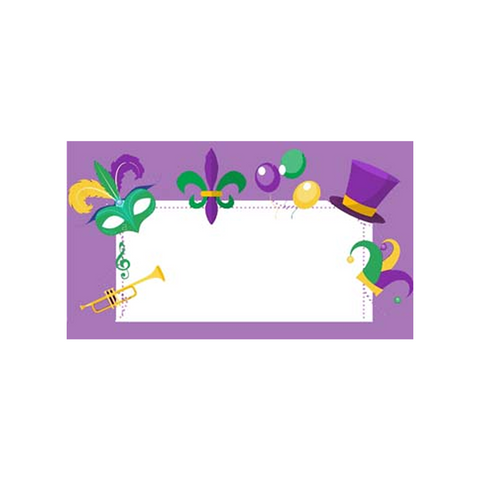 ASSORTED MARDI GRAS ICONS PERSONALIZED GIFT OR CALLING CARDS