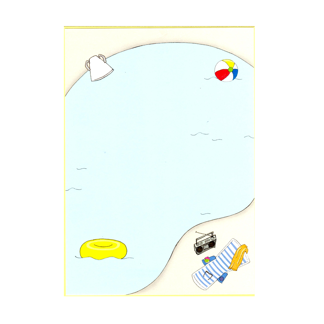 AT THE POOL - BLANK STOCK INVITATION