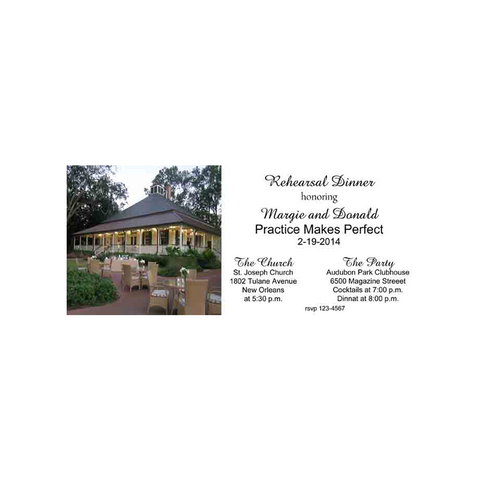 AUDUBON CLUBHOUSE RESTAURANT CUSTOM INVITATION