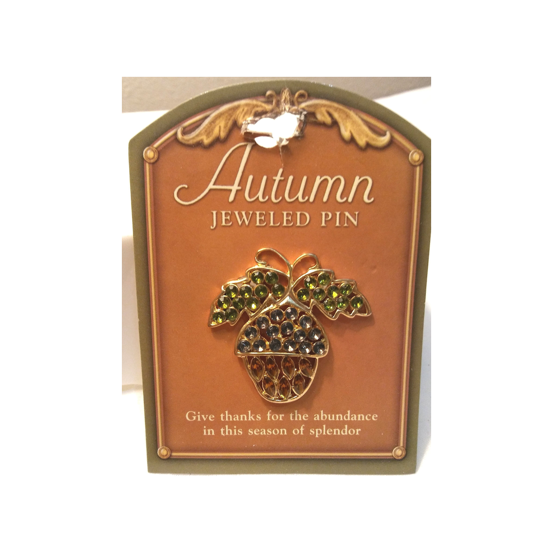AUTUMN JEWELED PIN/BROOCH