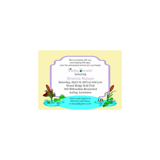 A LILY PAD OF FROGS CUSTOM INVITATION