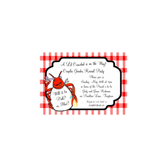 A LITTLE CRAWDAD CUSTOM INVITATION