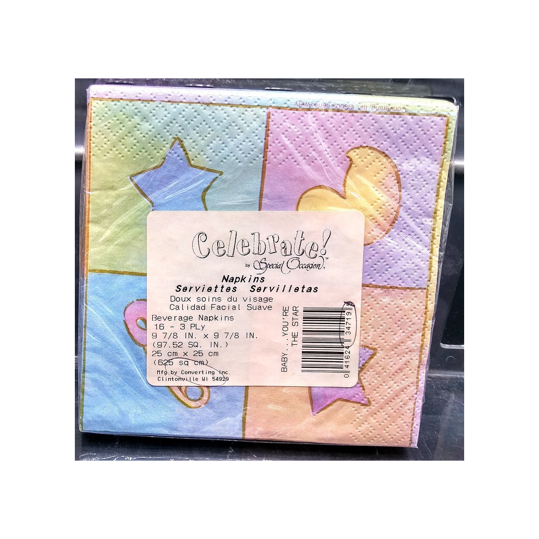 BABY...YOU'RE THE STAR PAPER BEVERAGE NAPKINS