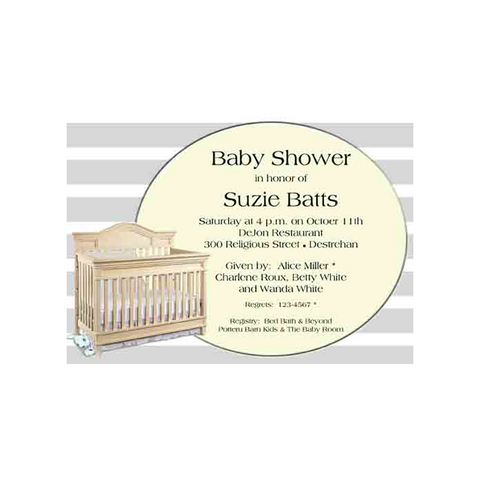 BABY BED CUSTOM INVITATION
