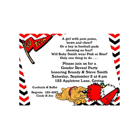BABY BULLDOG AND FOOTBALL ITEMS CUSTOM INVITATION