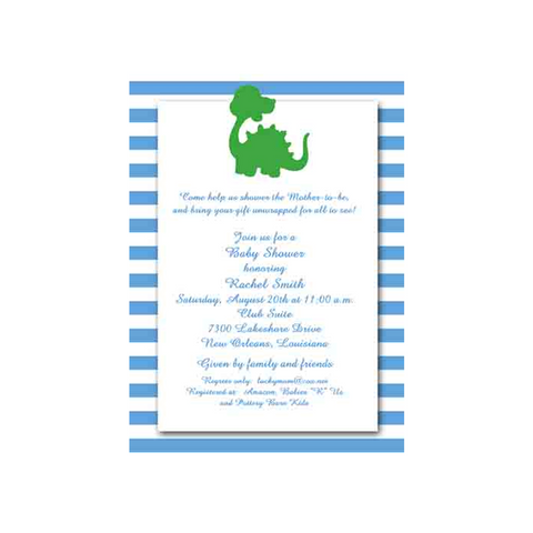 BABY DINOSAUR SILHOUETTE CUSTOM INVITATION