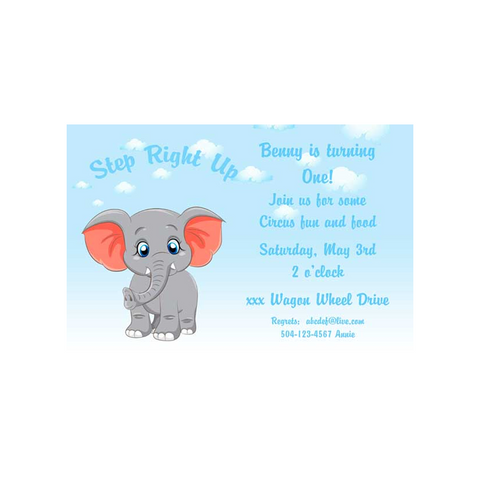 BABY ELEPHANT CUSTOM INVITATION