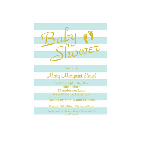 BABY FOOTPRINTS CUSTOM INVITATION