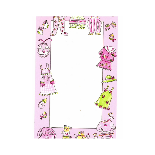 BABY GIRL CLOTHES - BLANK INVITATION