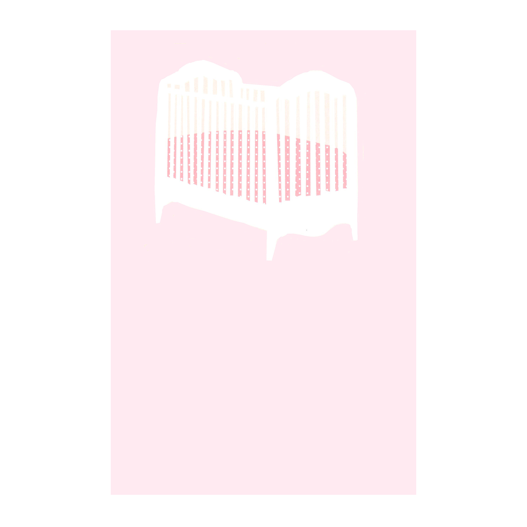 BABY GIRL CRIB - BLANK STOCK INVITATION
