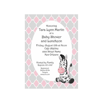 BABY GIRL-BOY ZEBRA CUSTOM INVITATION