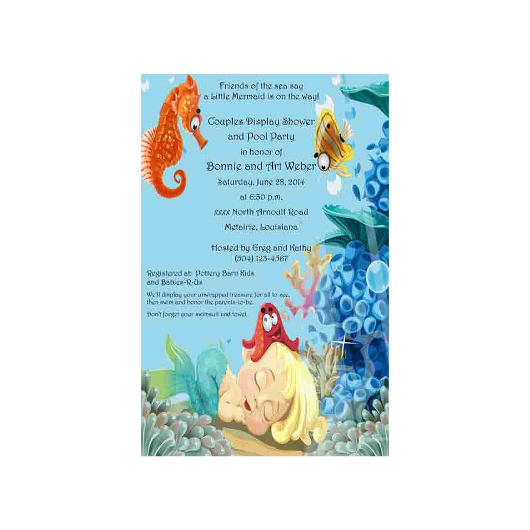 BABY MERMAID CUSTOM INVITATION