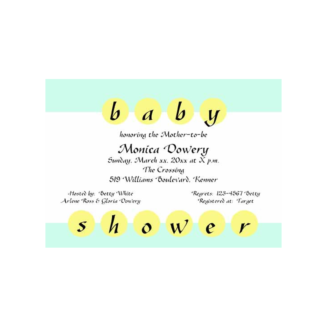 BABY SHOWER IN CIRCLES CUSTOM INVITATION