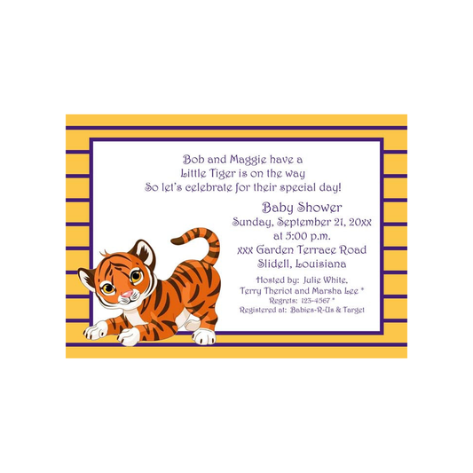 BABY TIGER CUSTOM INVITATION