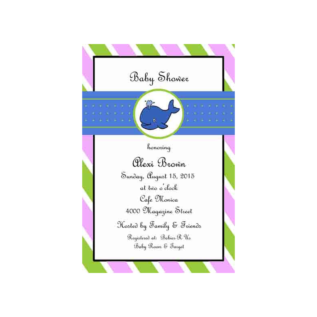 BABY WHALE CUSTOM INVITATION