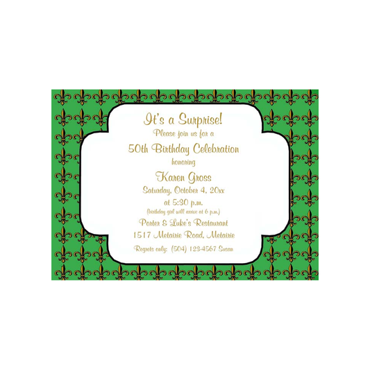 BACKGROUND OF MULTIPLE FLEUR DE LIS CUSTOM INVITATION