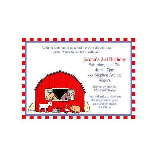 BARN YARD BASH CUSTOM INVITATION