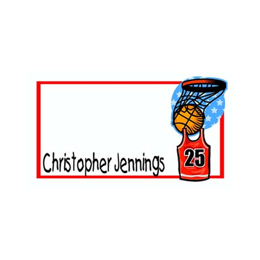 BASKETBALL, GOAL AND JERSEY PERSONALIZED GIFT OR CALLING CARDS