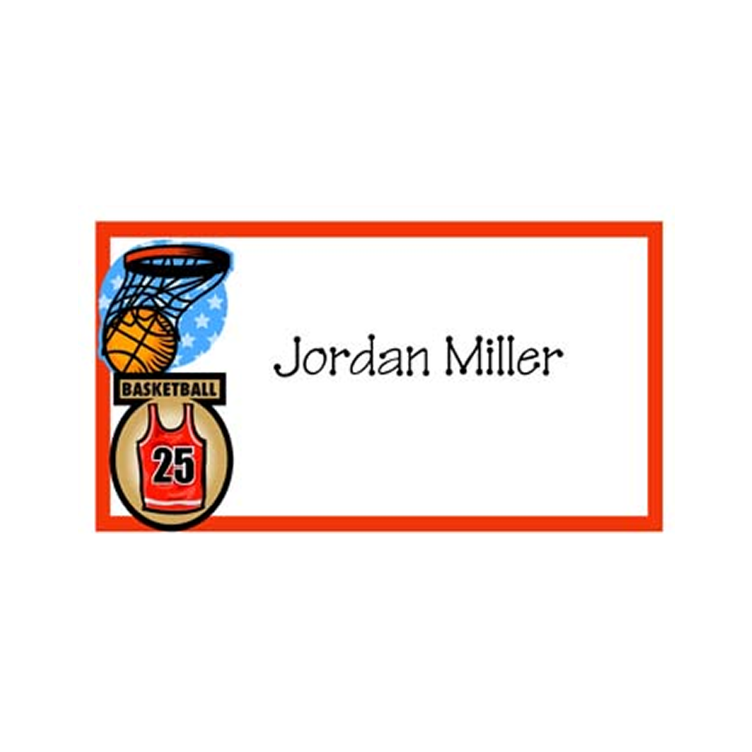 BASKETBALL, GOAL, JERSEY AND SIGN PERSONALIZED GIFT OR CALLING CARDS